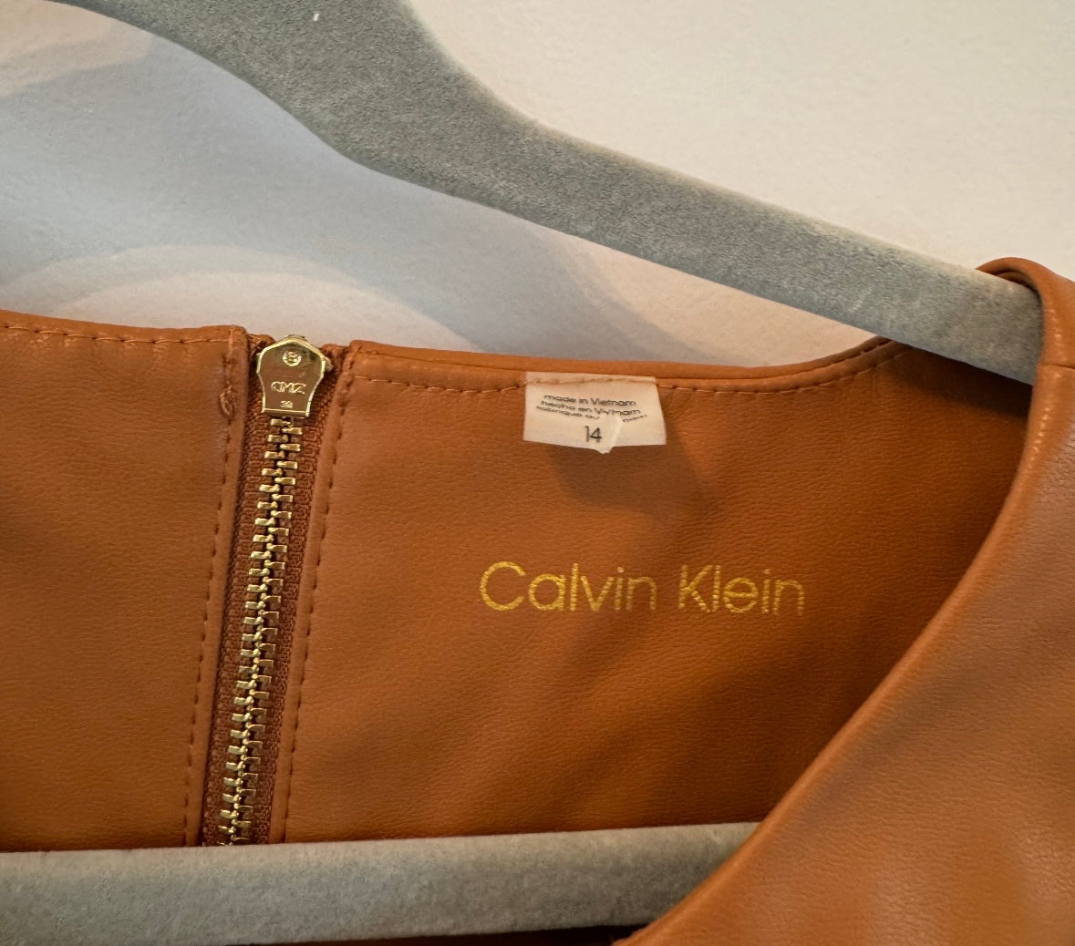 Calvin Klein Faux Leather Dress Women’s Size 14 (XL)