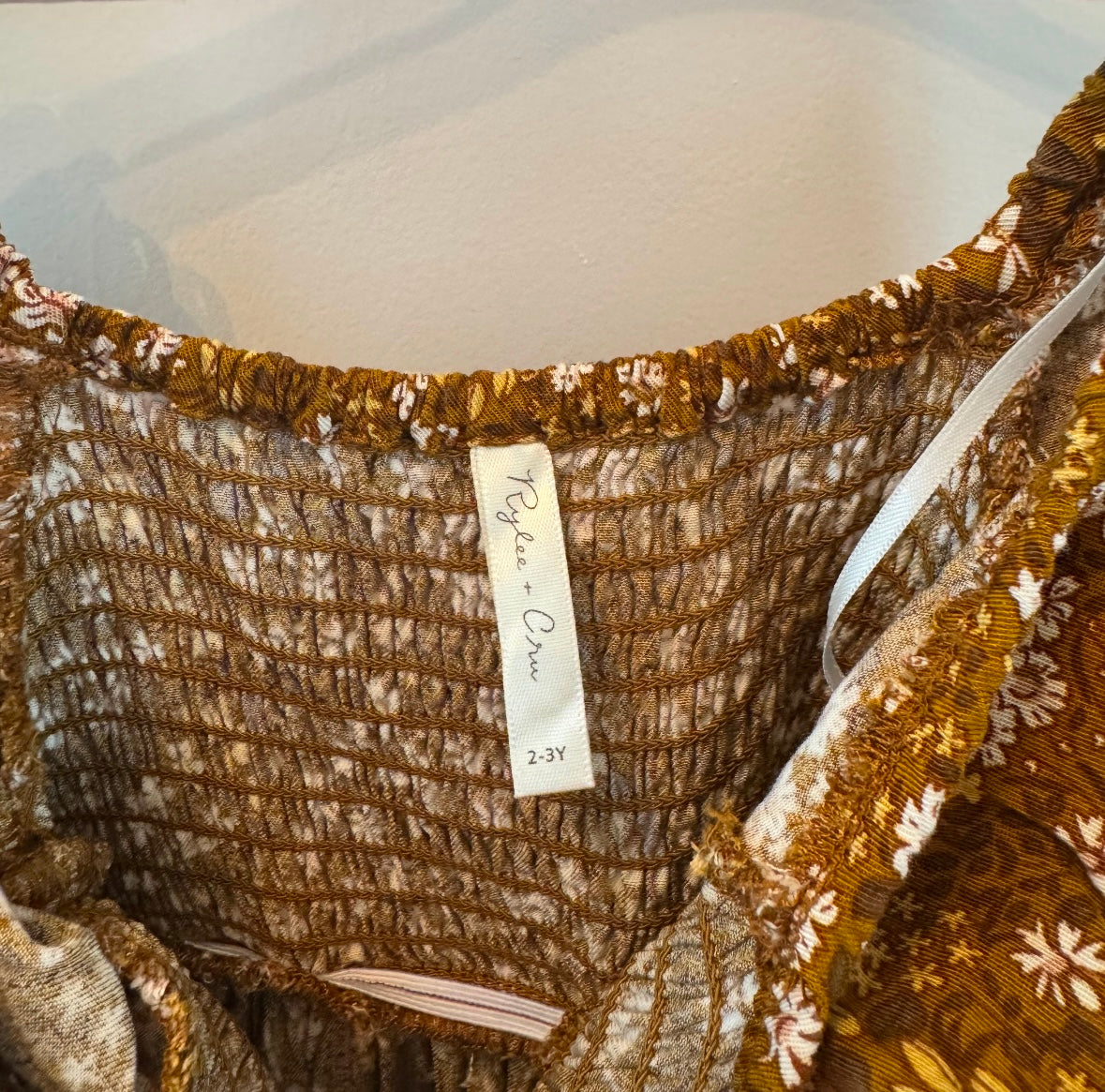Rylee + Cru Adelaide Floral Dress Toddler Size 2-3 Years Brown