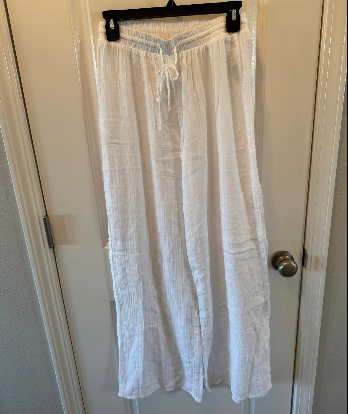 Abercrombie & Fitch Linen-Blend Pull-On Pant Women’s Small Long White NWT