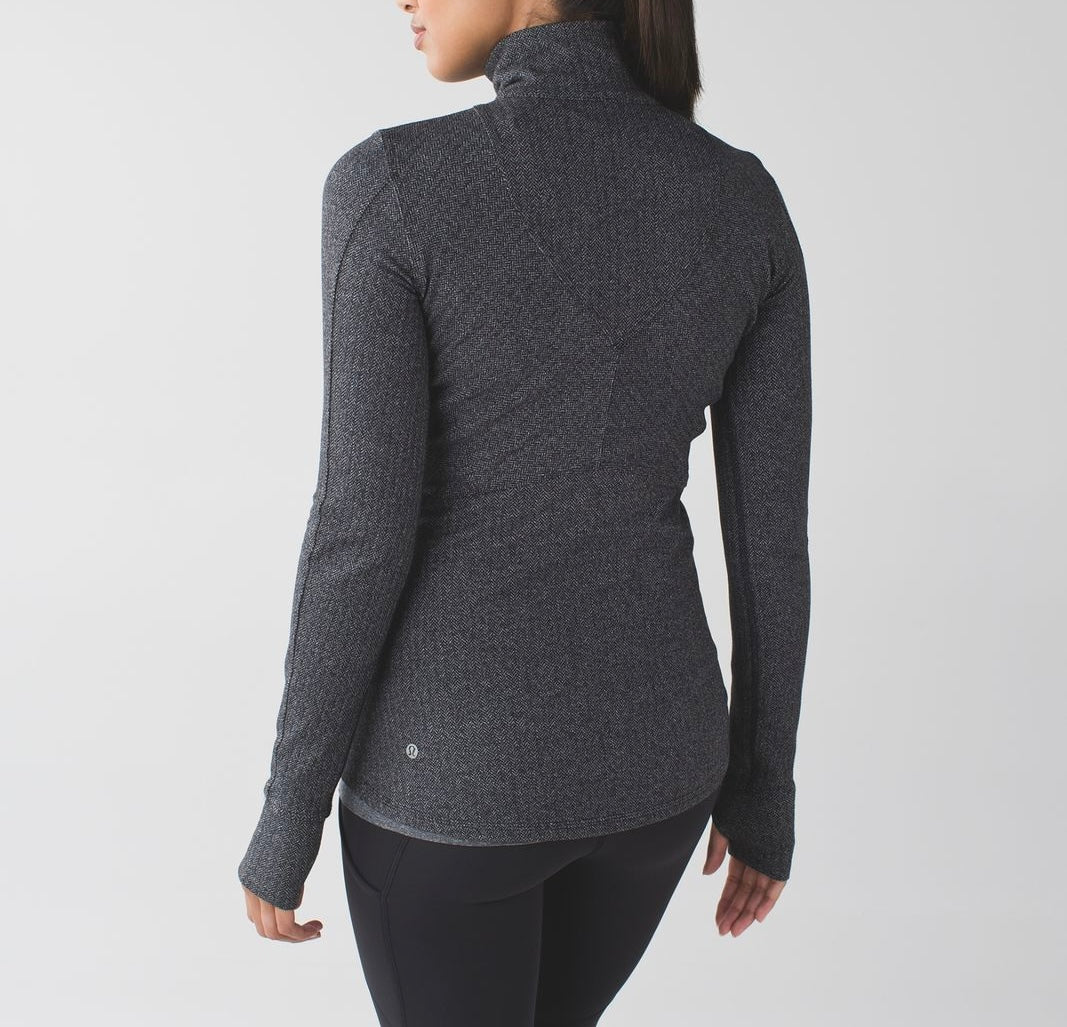 Lululemon Kanto Catch Me Half Zip Women’s Size 4 Herringbone Black