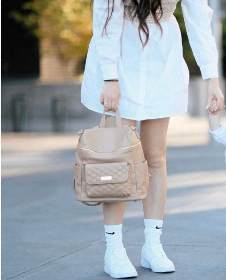 Luli Bebé Monaco Diaper Bag Latte Brown