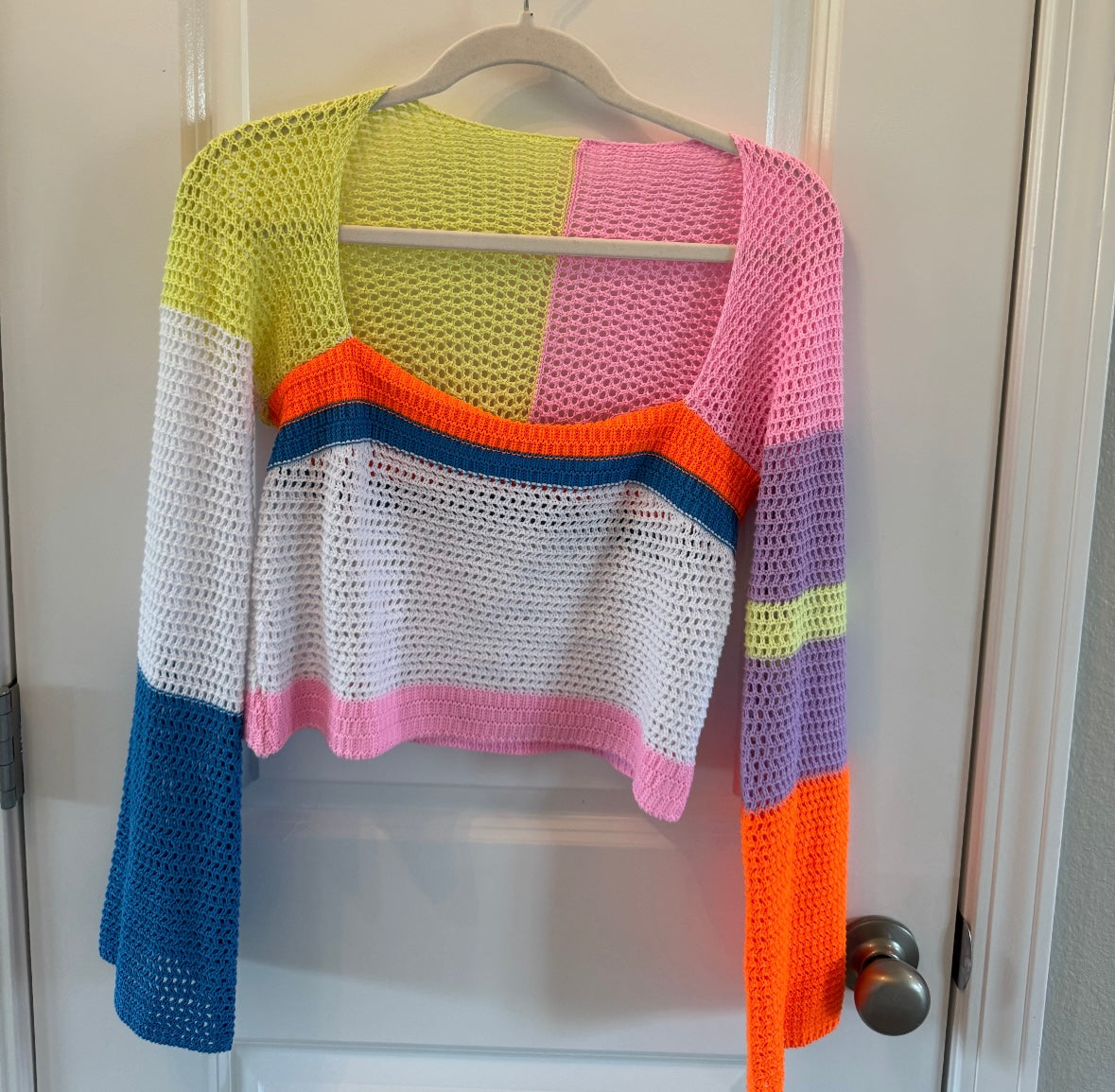 Neon Colorblock Knit Top Women’s Small