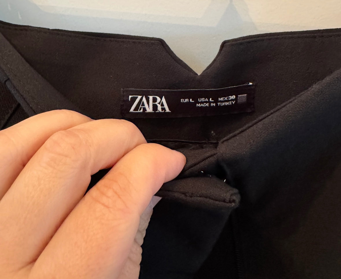 Zara High Rise Pants Women’s Large Black