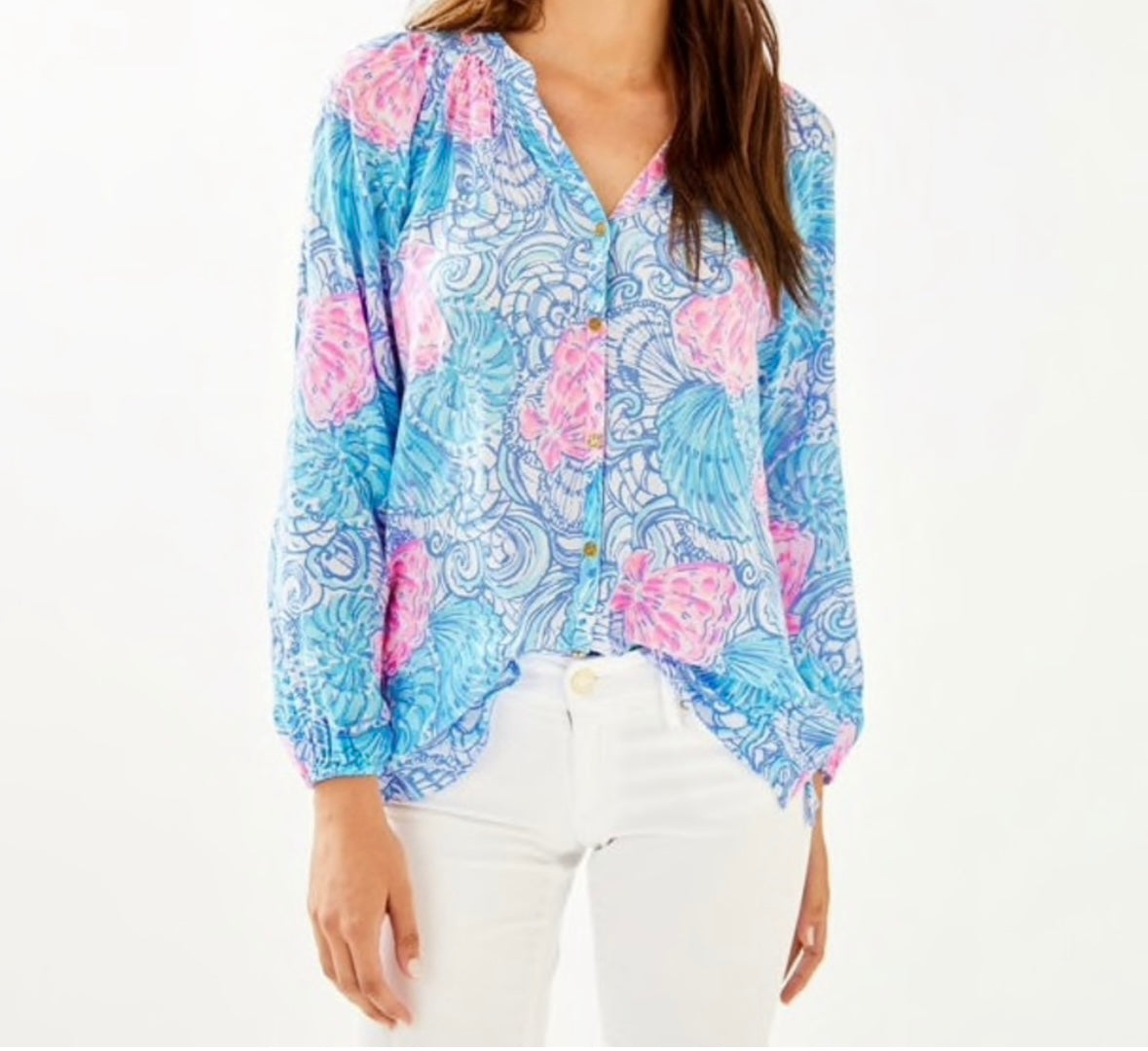 Lilly Pulitzer Elsa Silk Top Size Medium