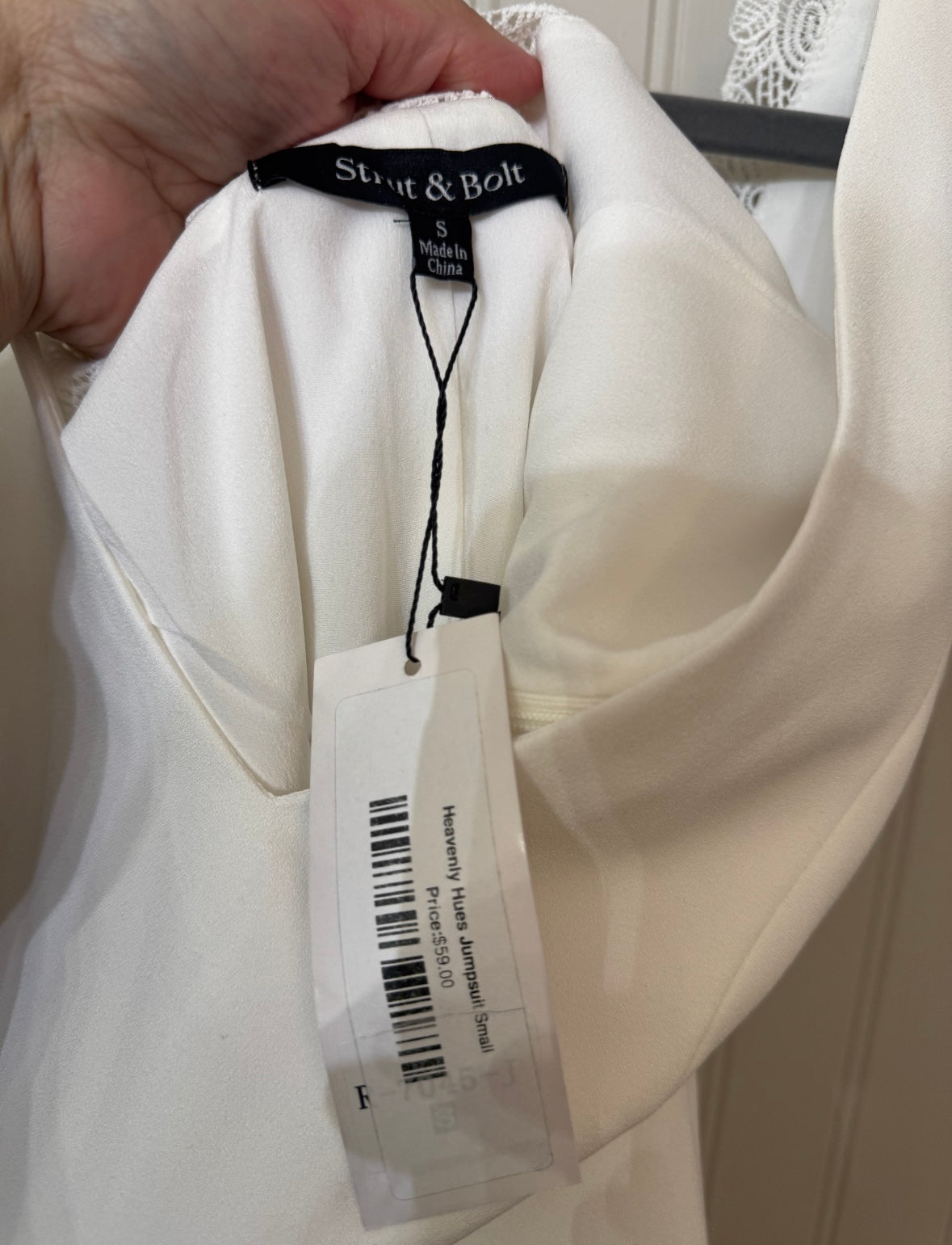 Strut & Bolt Heavenly Hues Jumpsuit Women’s Small White NWT