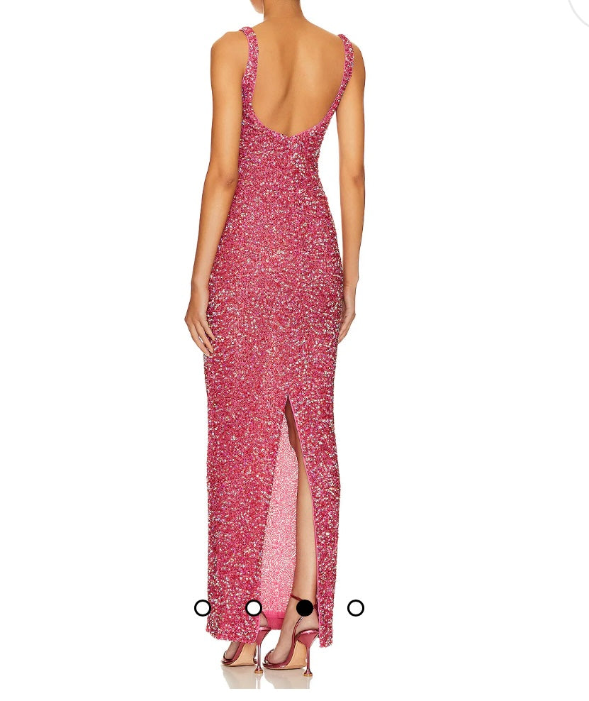 Revolve NBD Sequin Janhvi Maxi Dress Women’s Size XS Hot Pink
