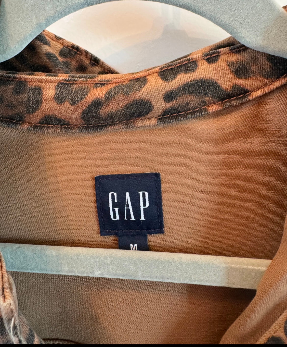 Gap Leopard Denim Mini Dress Women’s Medium