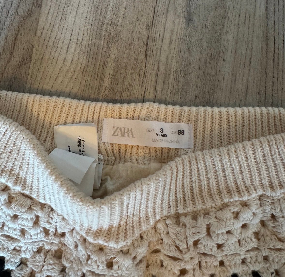 Zara Crochet Matching Set Toddler Girl Size 3-4 Years Ecru