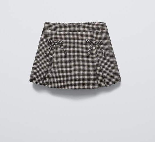 Zara Plaid Checker Skirt Toddler Size 3 Years Brown