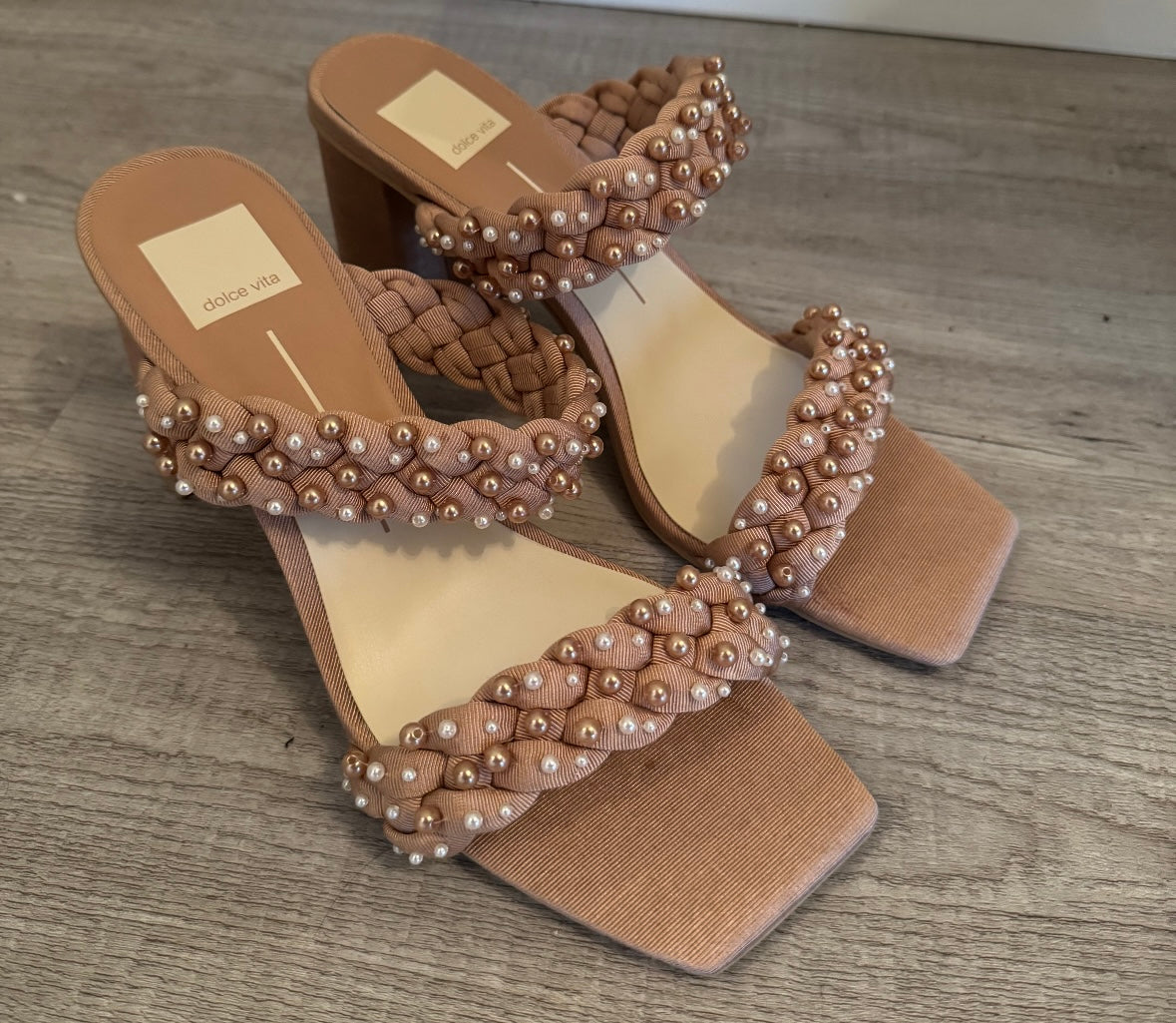 Dolce Vita Paily Pearl Mule Sandals Women’s 9.5 Blush