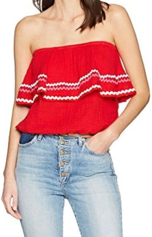 Revolve Michael Stars Ric Rac Tube Top Women’s Medium Red