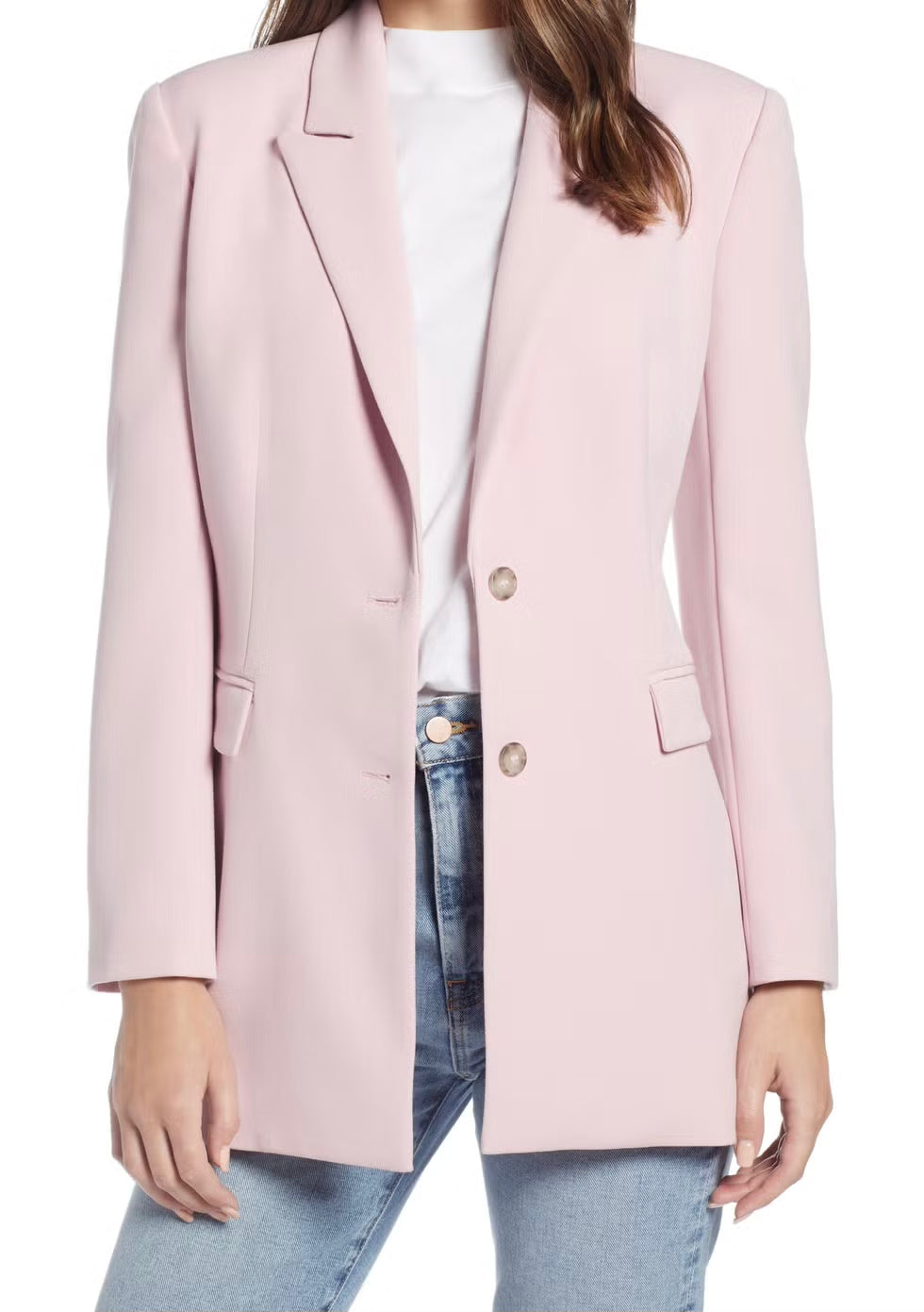 Something Navy Slouchy Narrow Lapel Blazer Women’s XS Pink