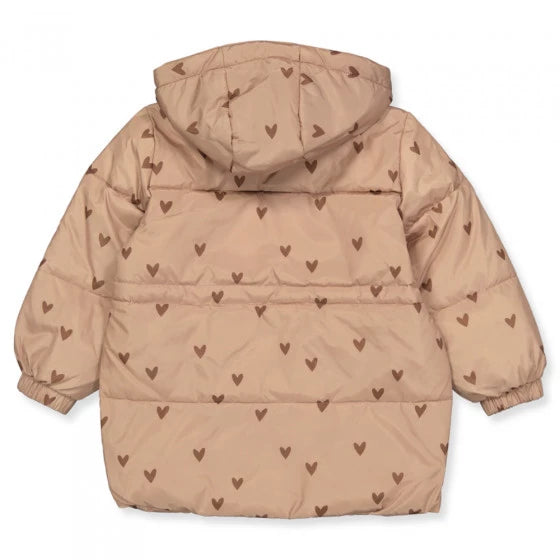 Rylee + Cru Puffer Jacket w Hood Hearts Youth Girl Size 10–2 Mauve