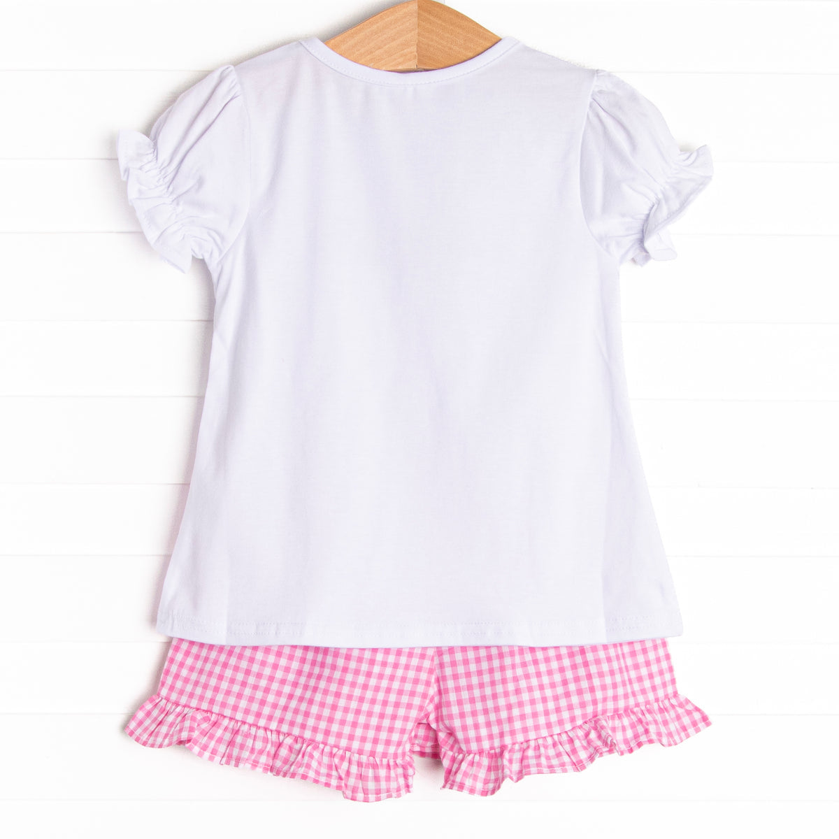 Stitchy Fish Embroidered Ruffle Short Set Toddler Girl Size 3T