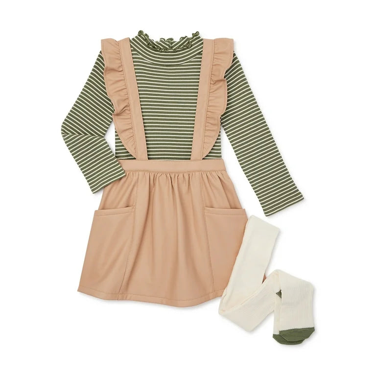 Pinafore w Ruffles Toddler Size 2T Tan