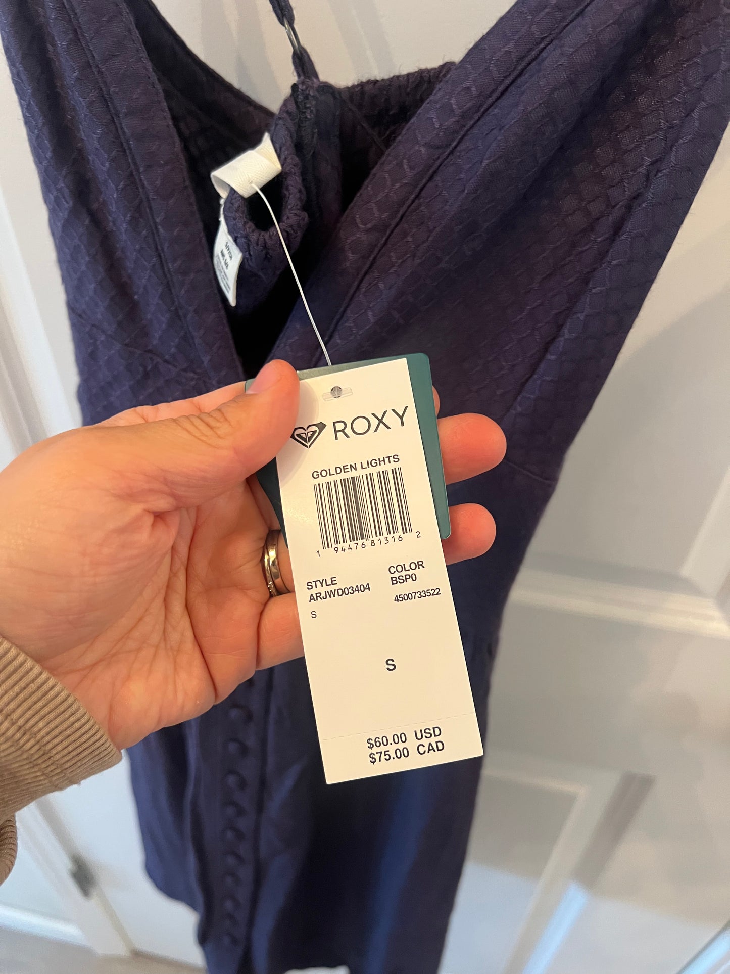 Roxy Button Front Mini Dress Women’s Small Navy NWT