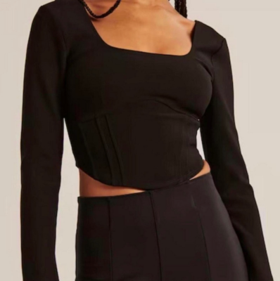 Abercrombie & Fitch Corset Top Women’s Medium Black NWT