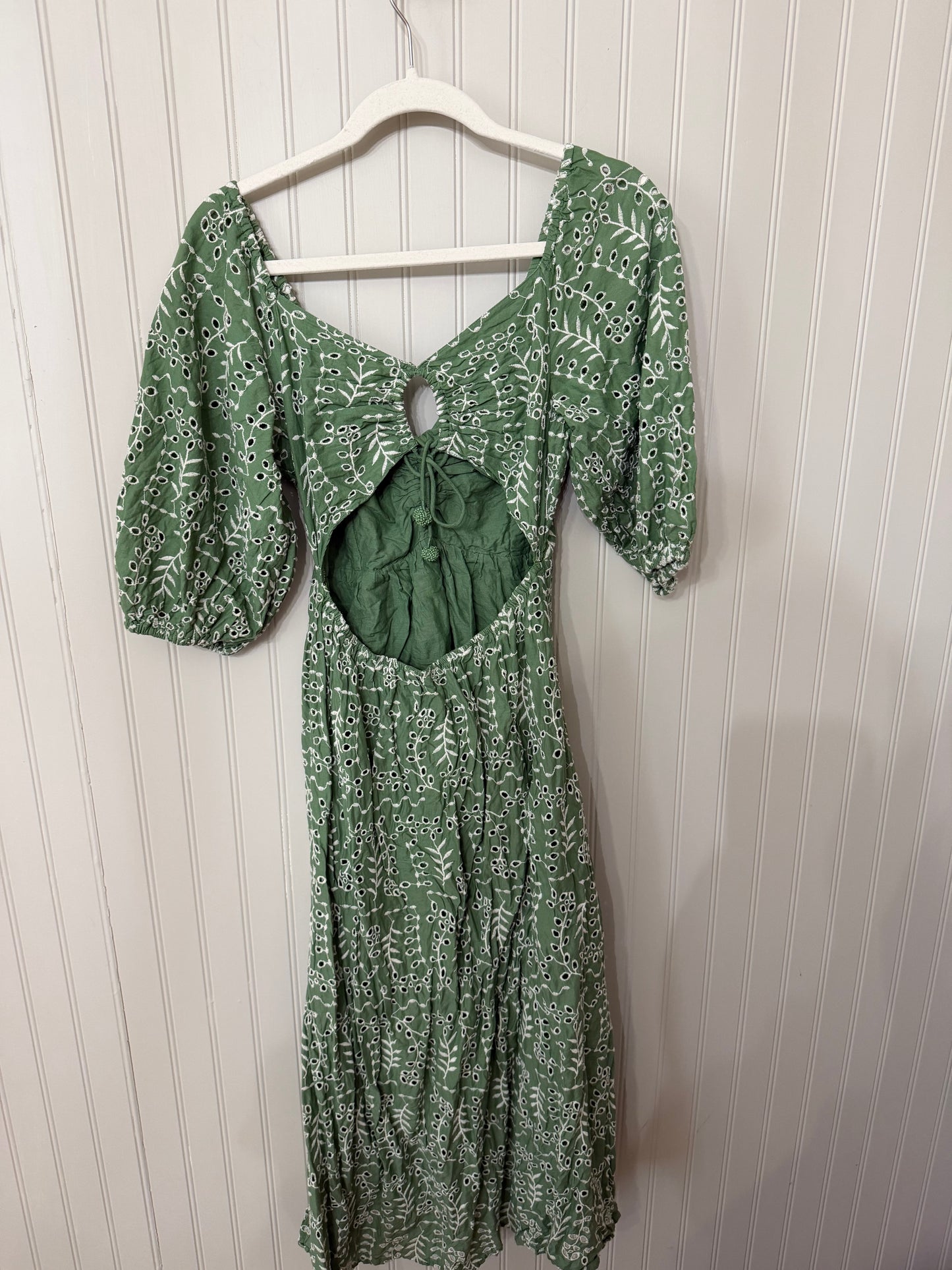 Joie Eyelet Cotton Midi Dress Women’s Size 8 Green