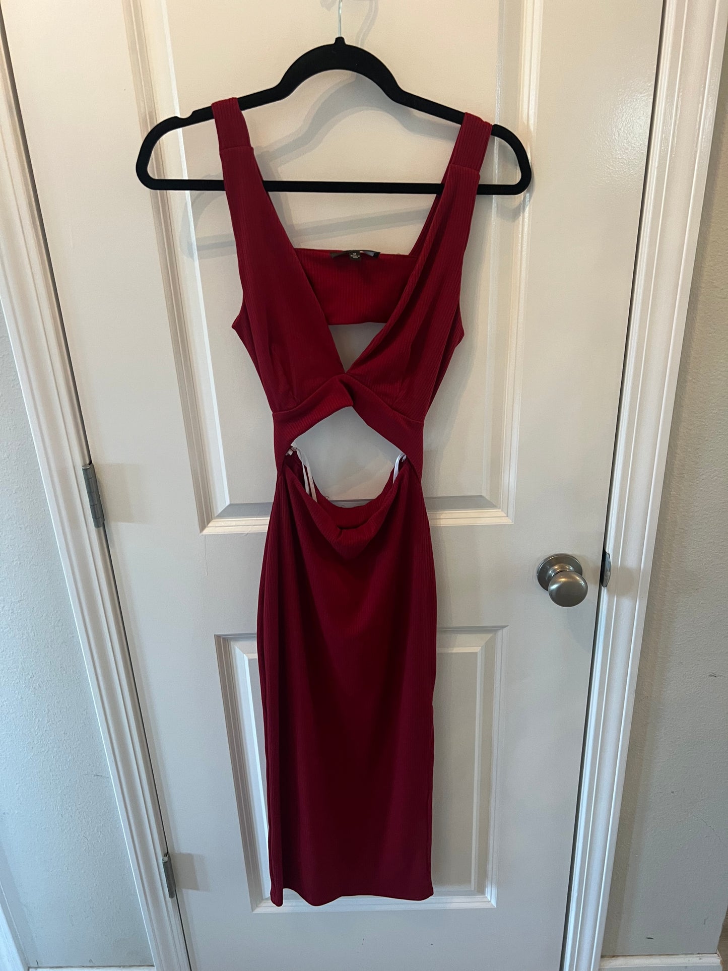 Lulus Cut Out Midi Dress Women’s Size Medium Burgundy