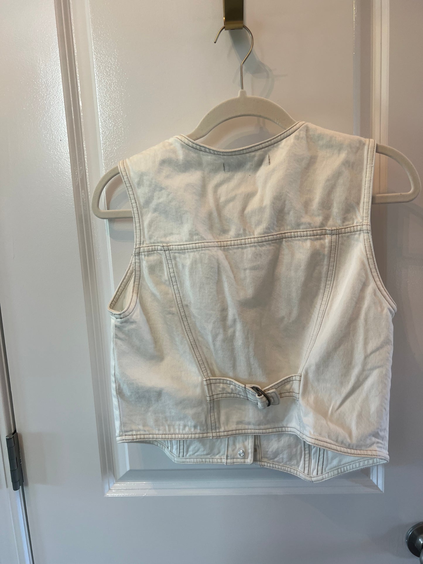 Abercrombie Denim Vest Women’s Size Medium White