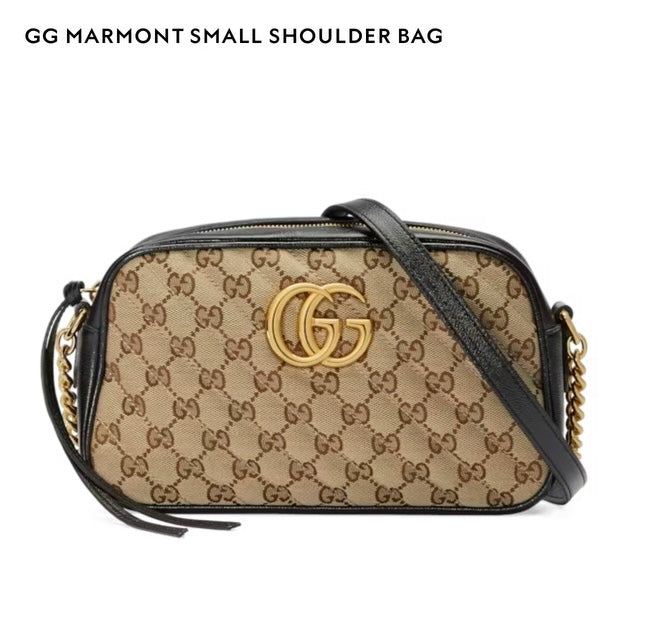 GG MARMONT SMALL SHOULDER BAG- Black/ Canvas