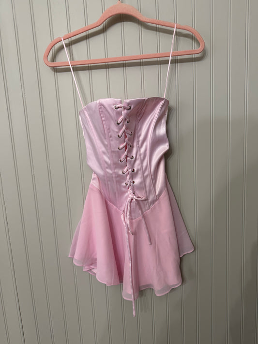 Superdown Ebony Corset Mini Dress Women’s XS Baby Pink