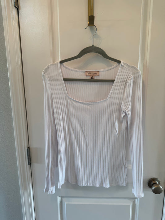 Philosophy Square Neck Top Women’s Small White