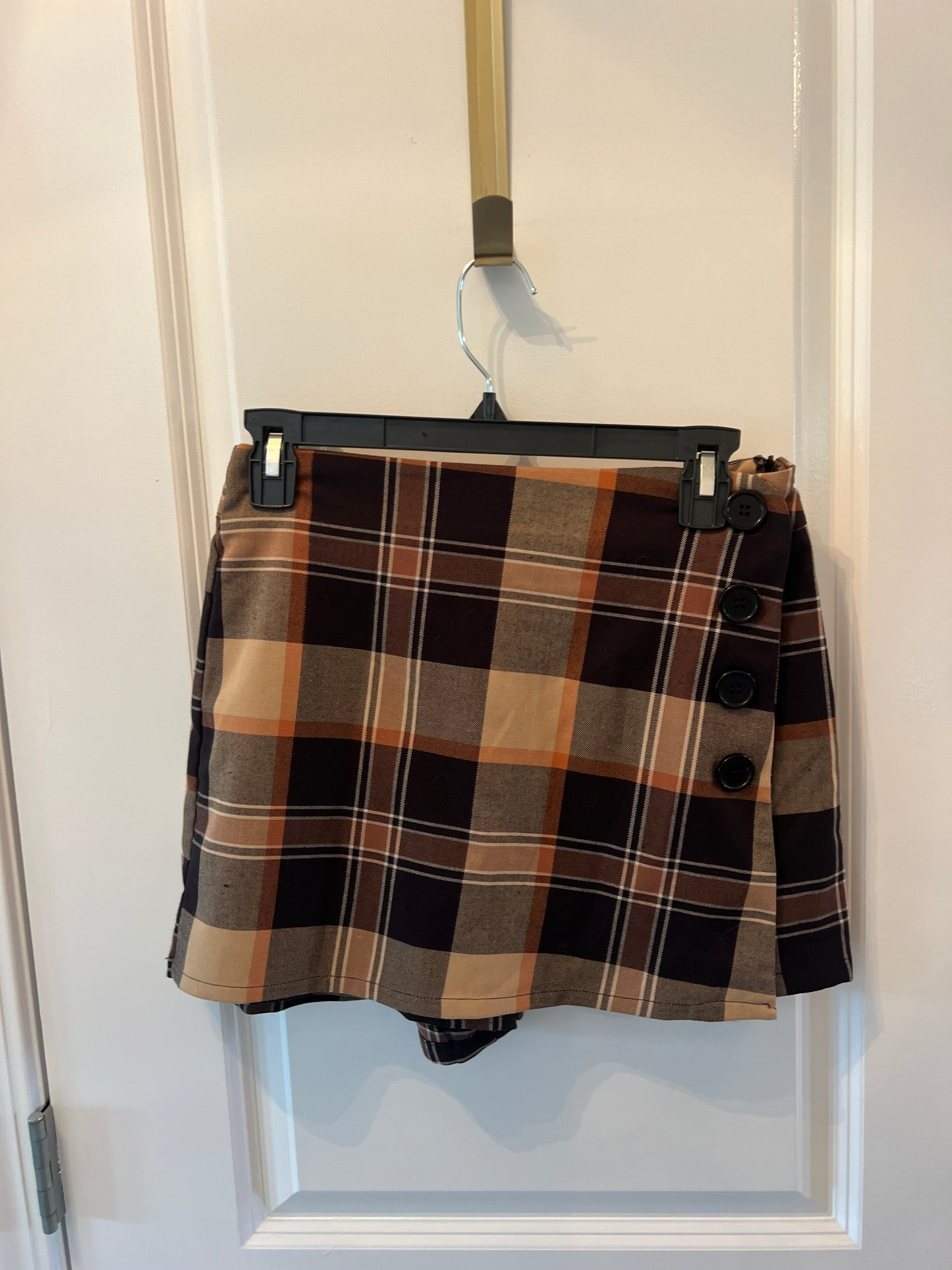 Forever 21 Plaid Skort Women’s Size Medium Tan NWT