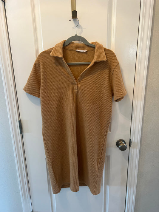 Polo Sweater Dress Women’s Size Medium Tan