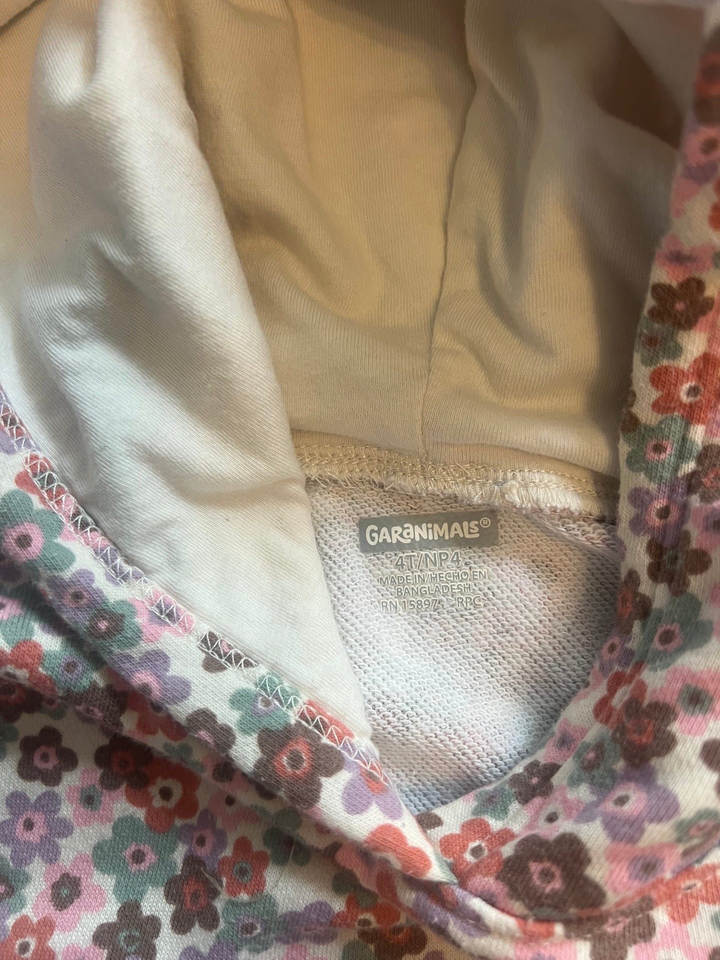 Toddler Girl Floral Hoodie Size 4T
