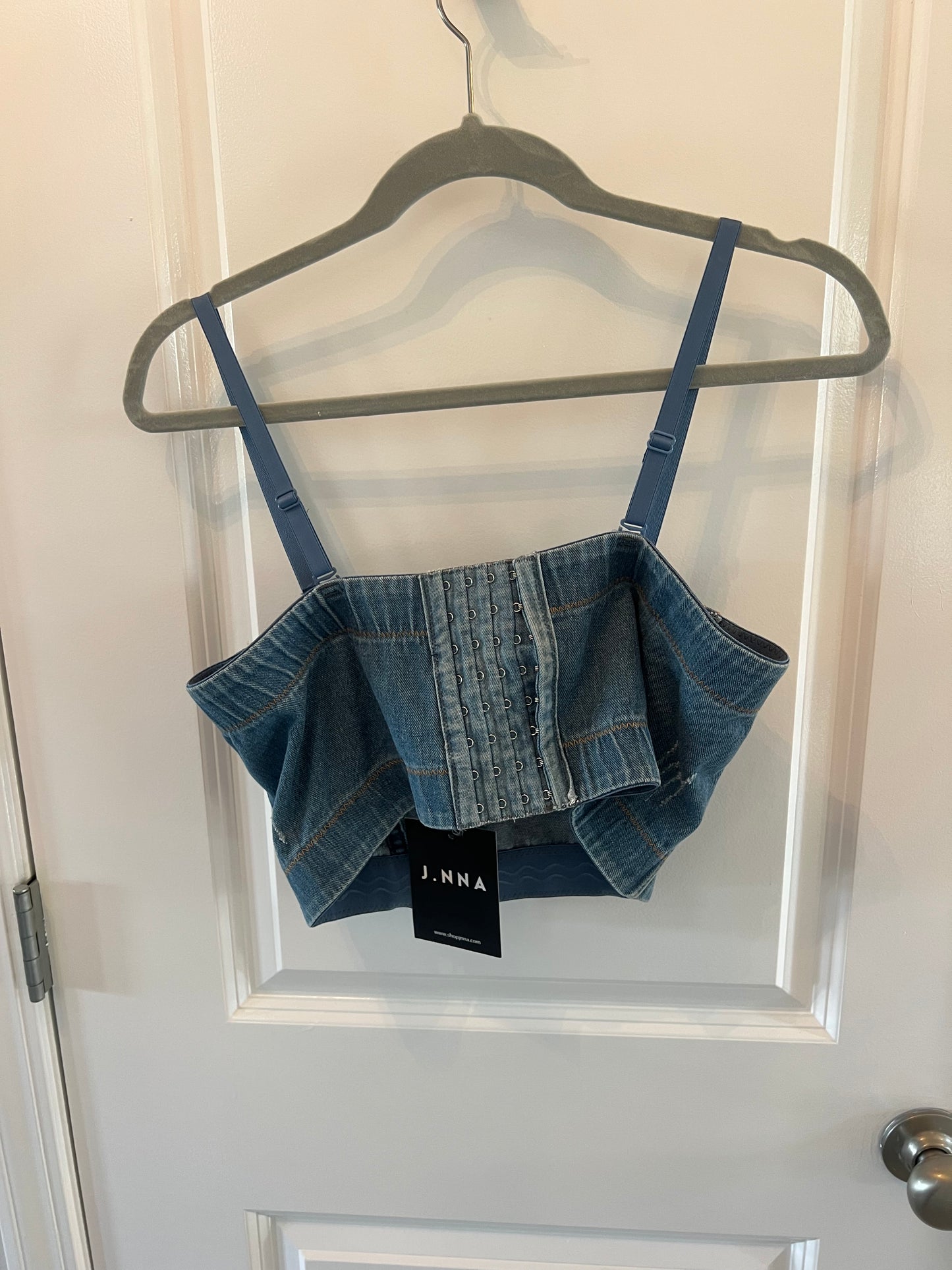 J.NNA Denim Bustier Top Women’s Size Medium