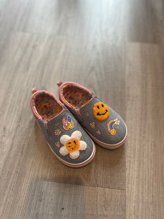 Slip On Smiley Face Shoes Toddler Girl Size 6
