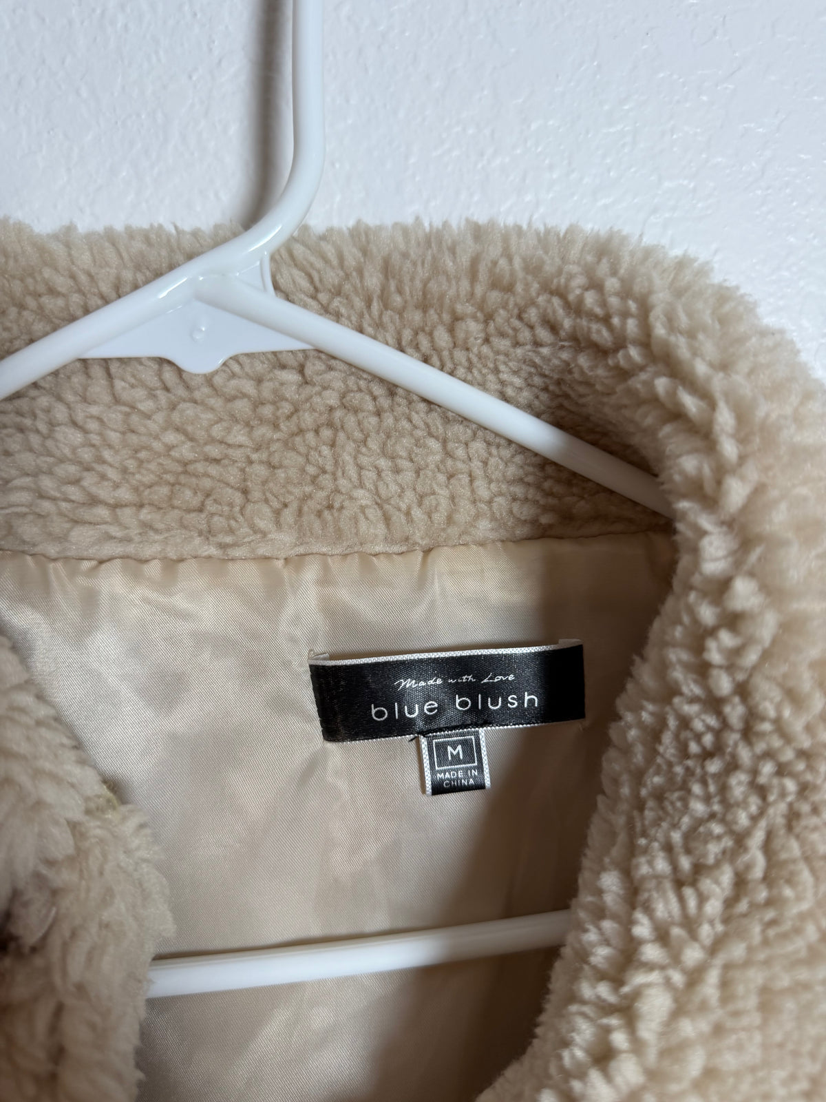 Blue Blush Sherpa Jacket Size Medium