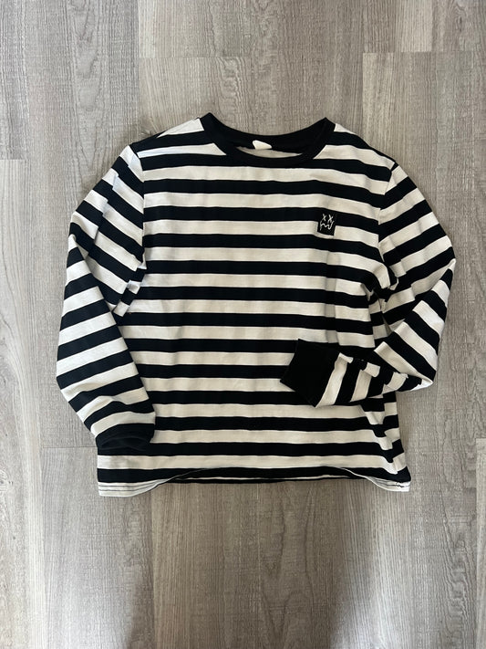 Stripe Long Sleeve Shirt Youth Boy’s Size 11-12 Years Black/White