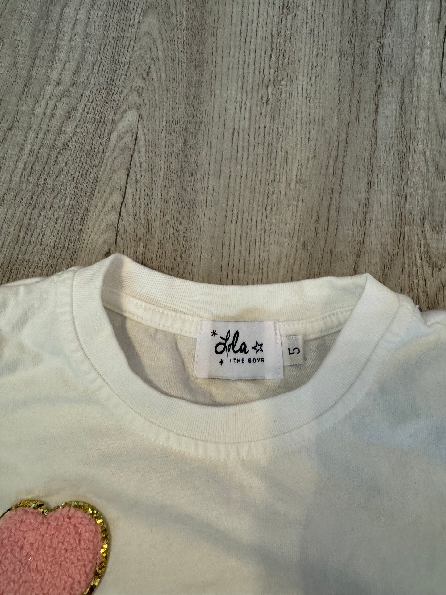 Lola & the Boys Bday Tee Size 5