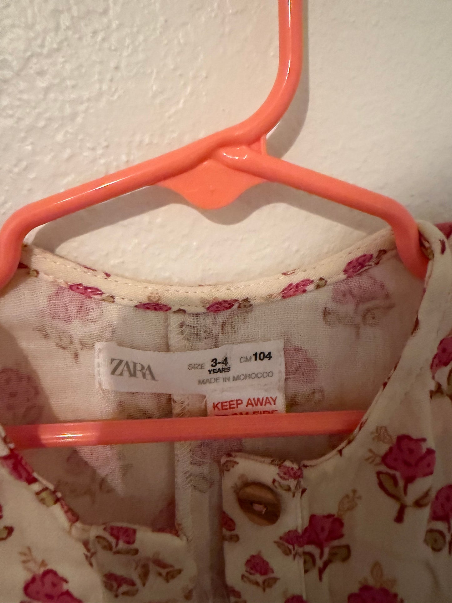 Zara floral romper size 3/4 years