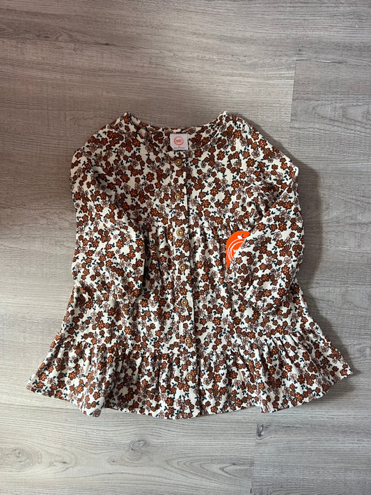 Floral Dress Toddler Girl Size 2T White Brown