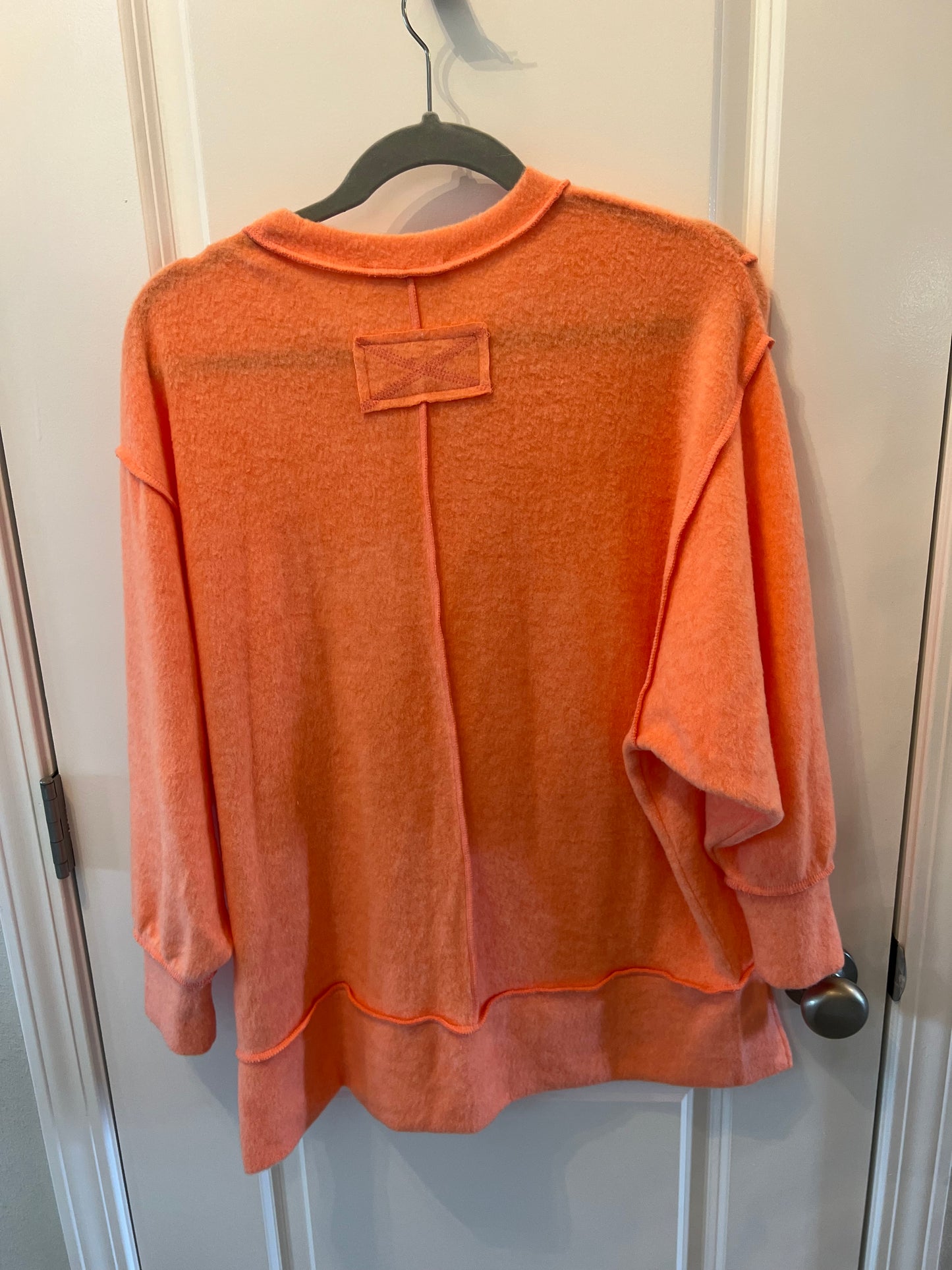 Zenana Melange Seam Oversize Sweater Oversized Women’s Size Small/Medium Orange NWT