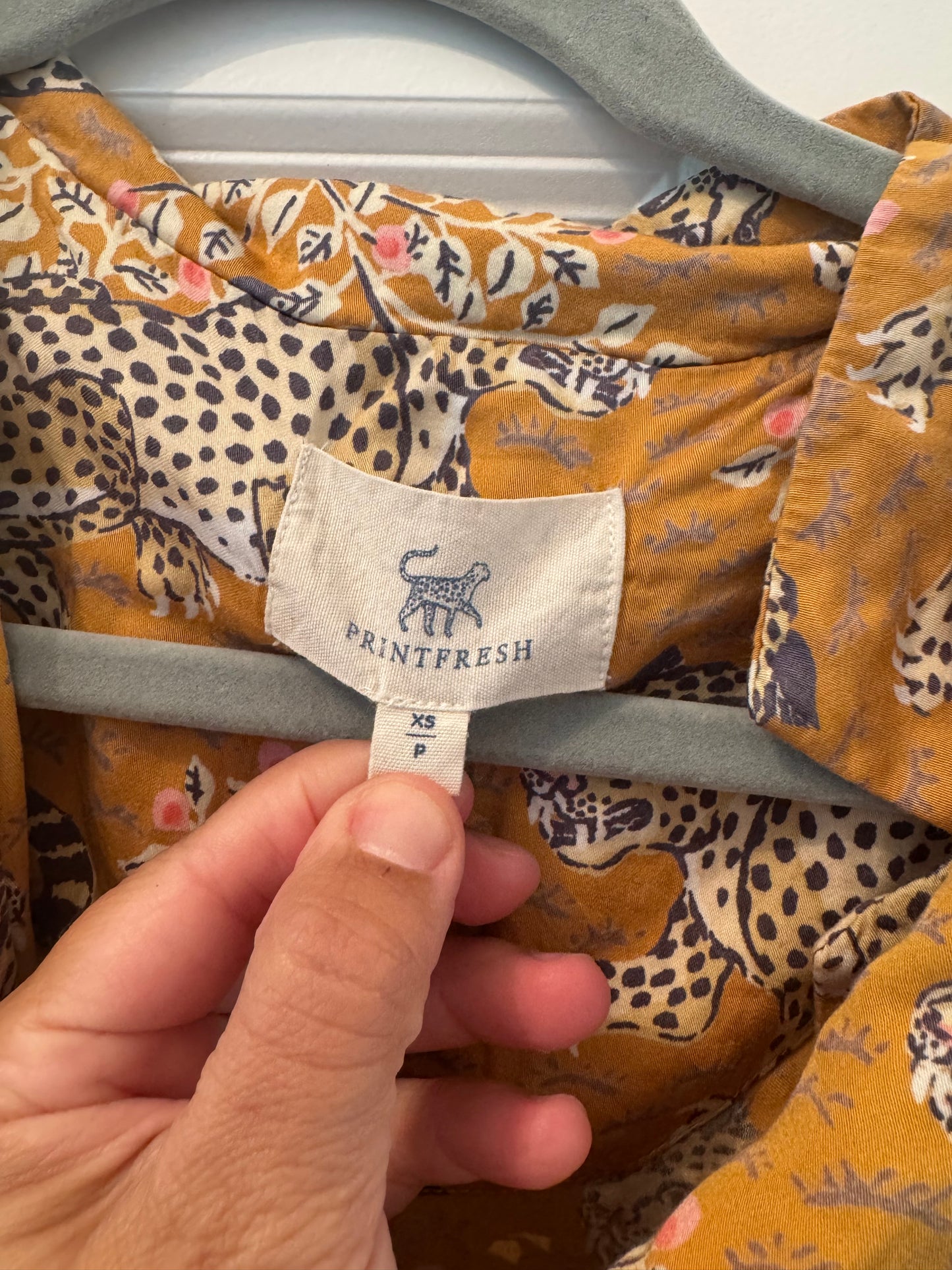 Printfresh Bagheera Satin Wildest Dreams Pajama Set Women’s XS Tobacco