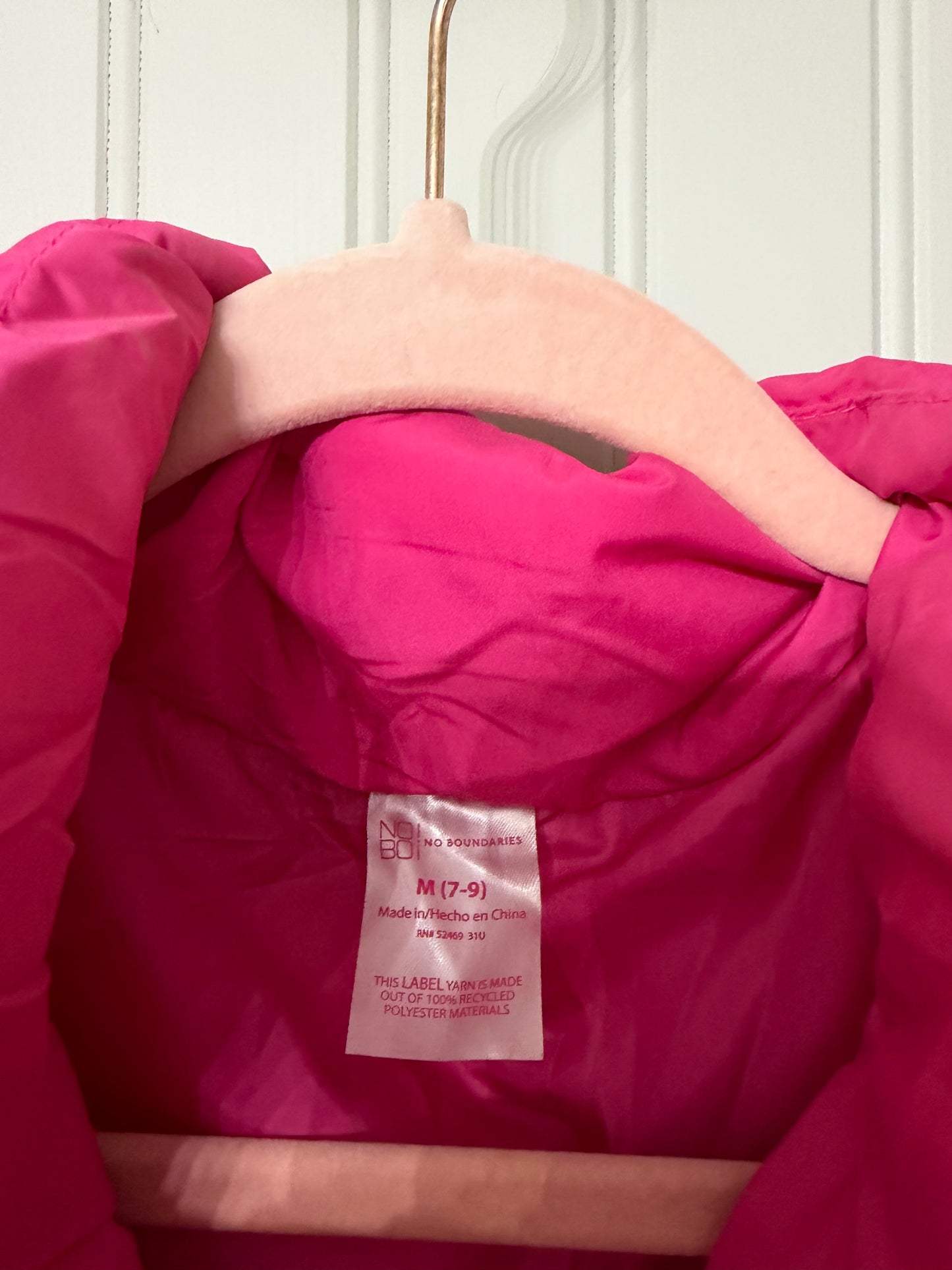 No Boundaries Puffer Vest Women’s Medium Hot Pink
