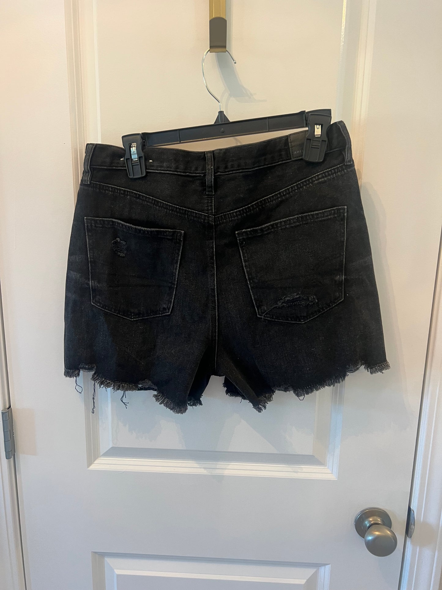 American Eagle High Rise Cutoff Jean Shorts Women’s Size 10 Black