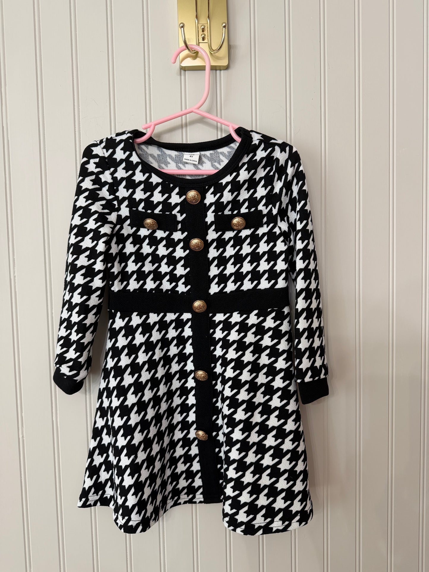 Houndstooth Dress Toddler Size 4 Years