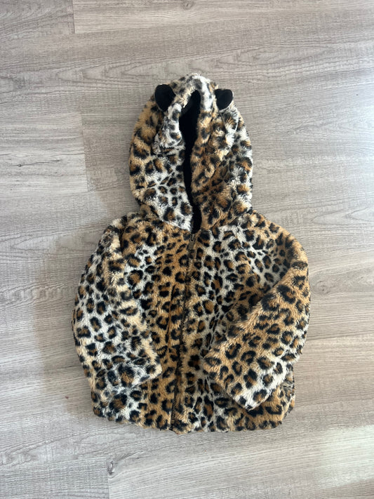 Gap Leopard Hooded Teddy Jacket Toddler Girl Size 3 Years