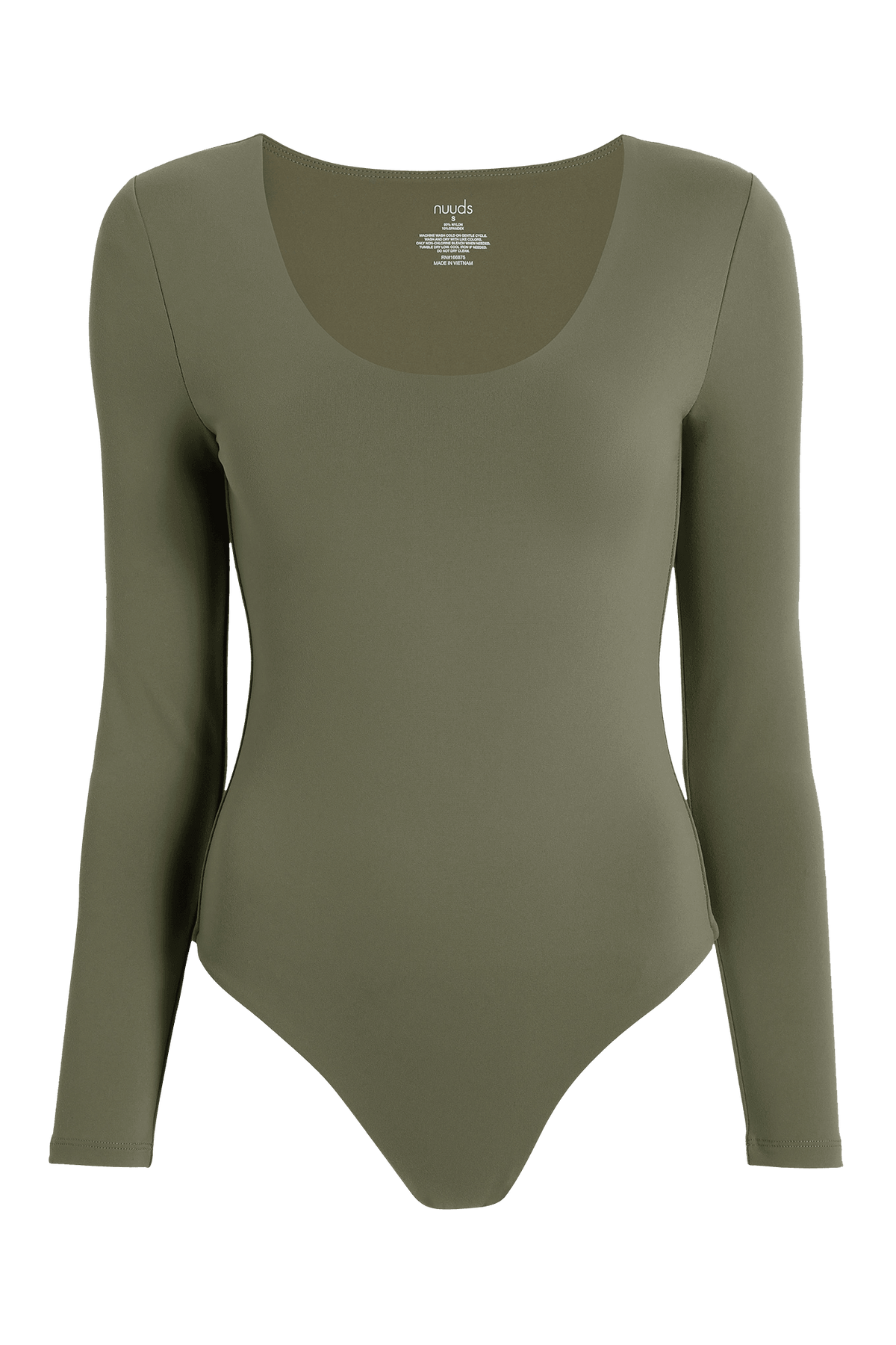 Nuuds Long Sleeve Scoop Neck Bodysuit Women’s Small Olive