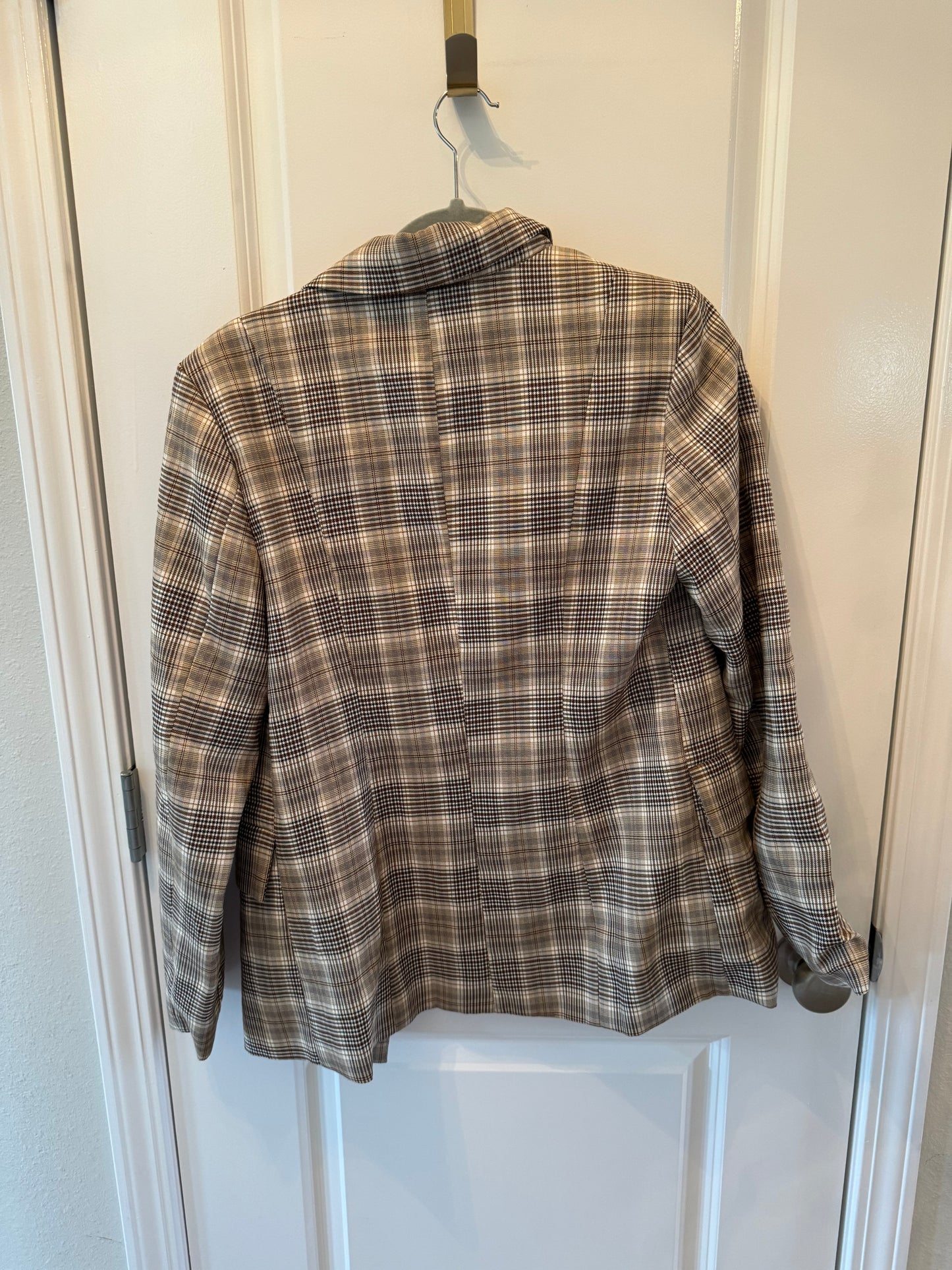 Plaid Blazer Women’s Size Small Light Brown