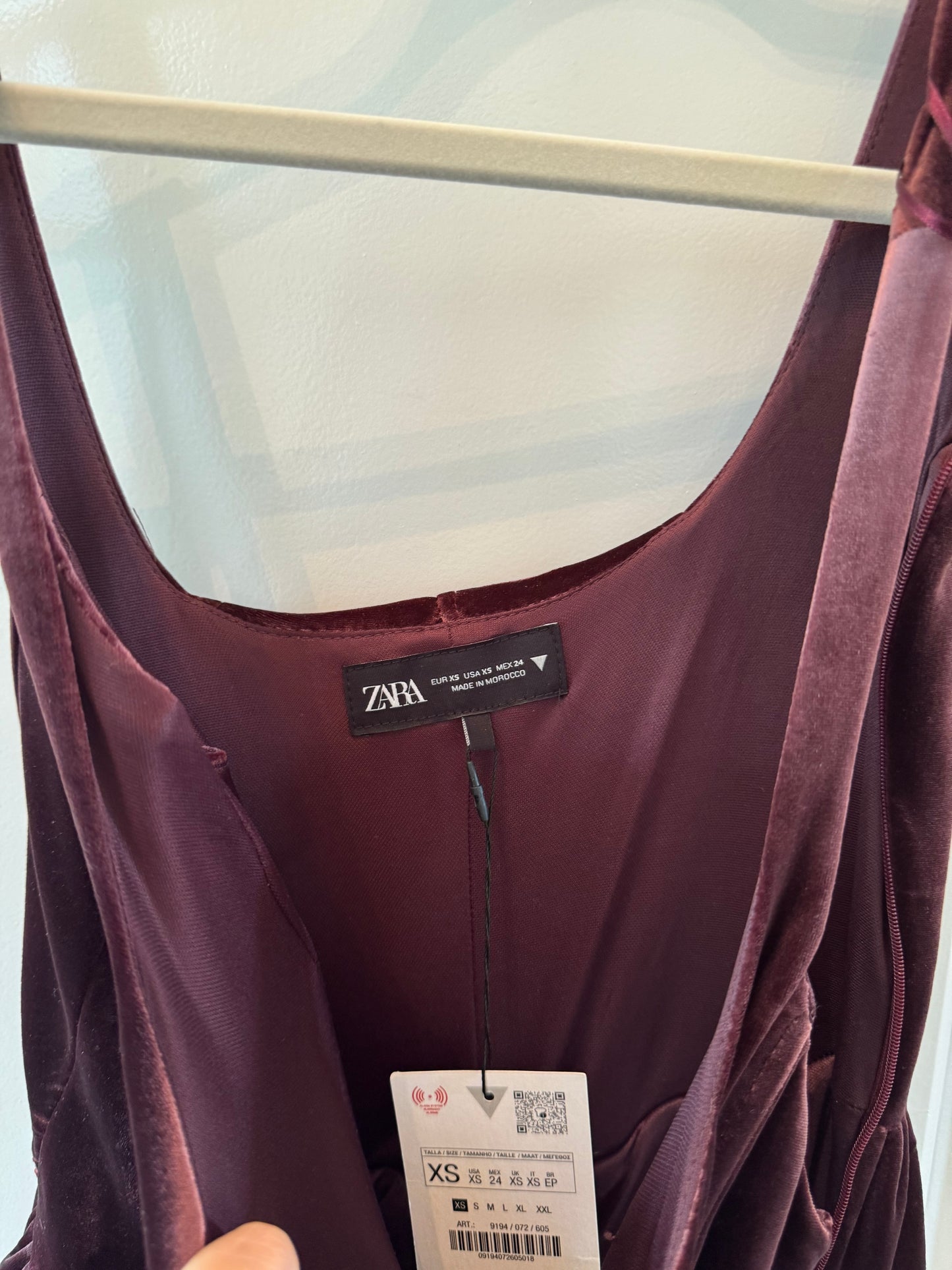 Zara Velvet Corset Dress Women’s XS NWT Dark Purple