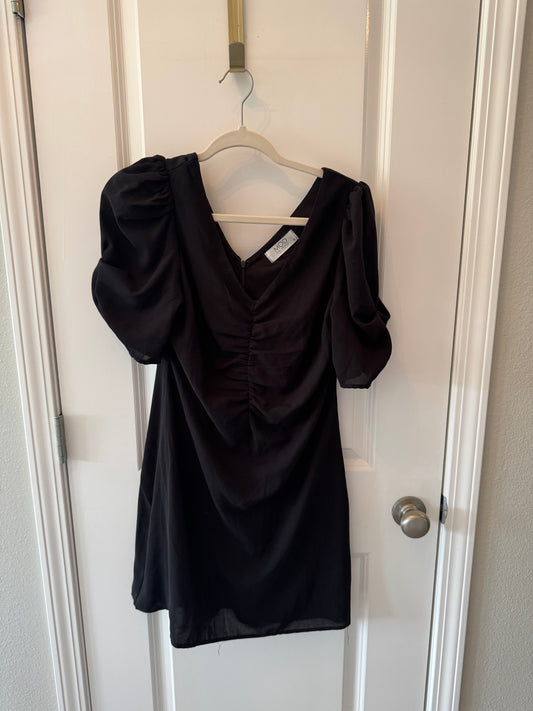 MOD on Trend Puff Sleeve Mini Dress Women’s Medium Black