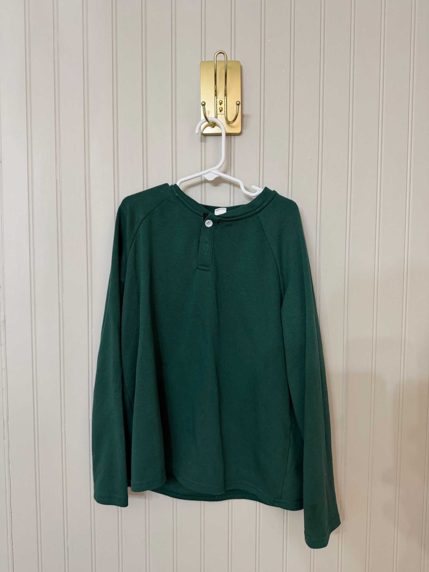 Knit Henley Youth Size 10 Years Green