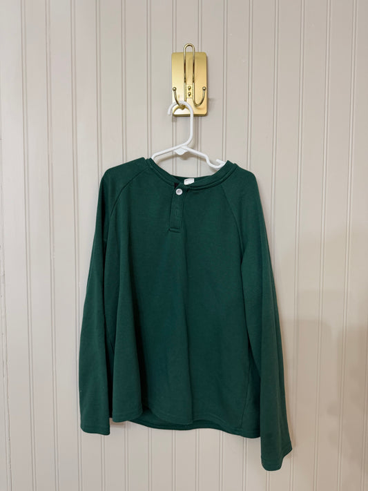 Knit Henley Youth Size 10 Years Green