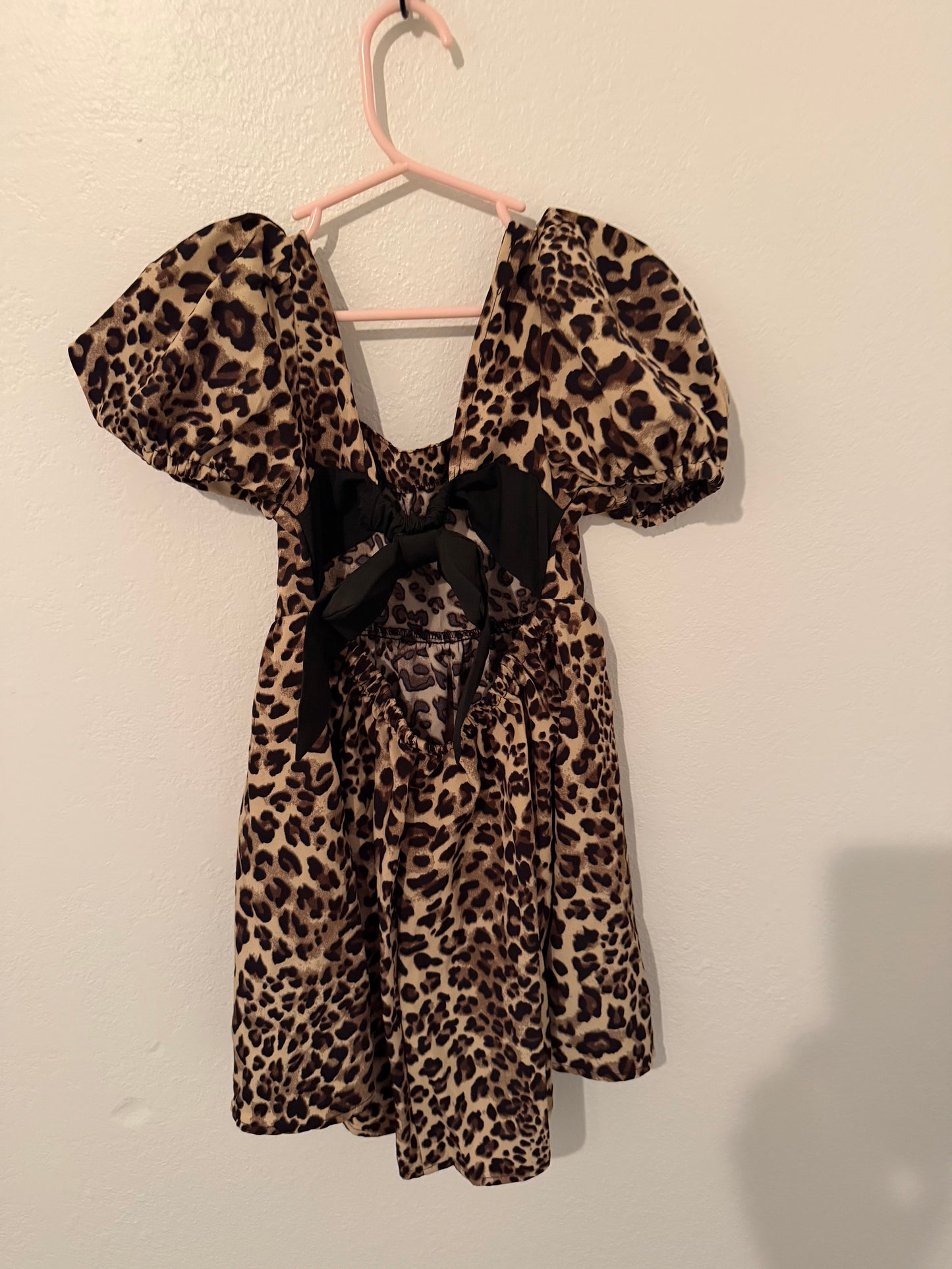 Leopard Dress w Bow Girl’s Size 5